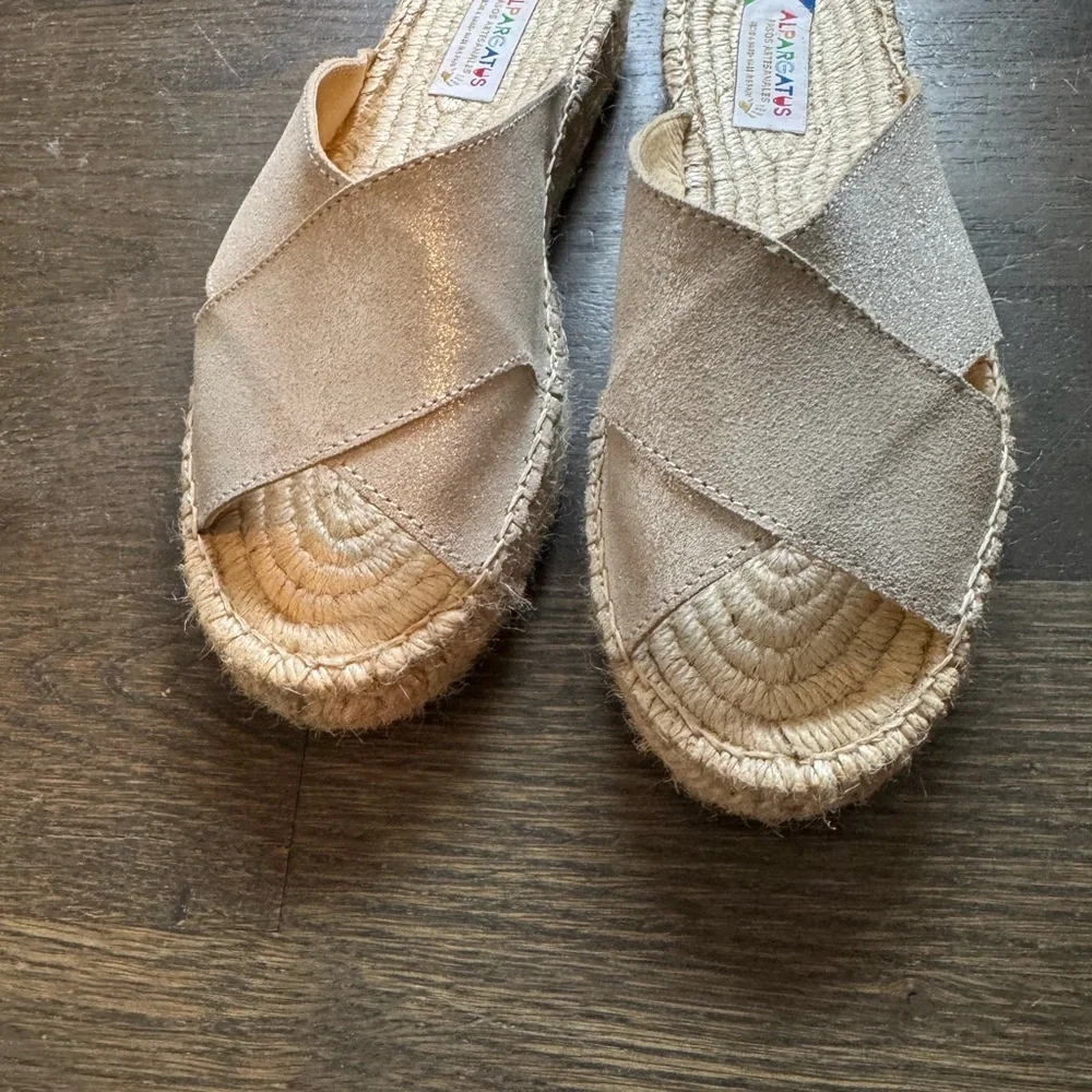 Alpargatus Shimmery Silver/Gold Espadrille Slides